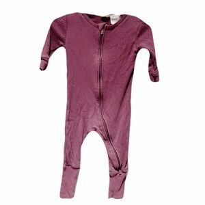 Jamie Kay plum ribbed zip up coverall